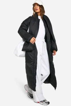 boohoo Veste matelassée longue 2-en-1 avec écharpe pour personnes de grande taille<Femme Doudounes|Vestes & Manteaux