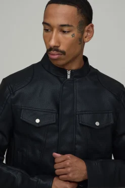 Veste Matelassée Moto En Synthétiquecuir