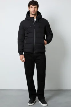 Veste Matelassée Noire À Casynthétiqueche