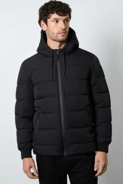 Veste Matelassée Noire À Casynthétiqueche