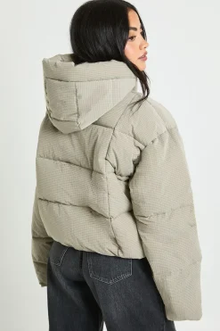 boohoo Veste matelassée texturée à capuche<Femme Manteaux Et Vestes D’Automne|Doudounes