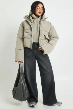 boohoo Veste matelassée texturée à capuche<Femme Manteaux Et Vestes D’Automne|Doudounes