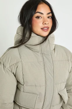 boohoo Veste matelassée texturée à capuche<Femme Manteaux Et Vestes D’Automne|Doudounes