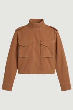 Veste Militaire Ajustée En Coton Rayé Petite Taille