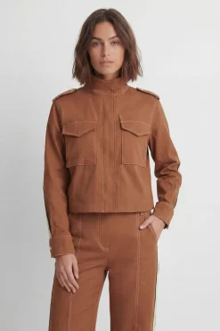 Veste Militaire Ajustée En Coton Rayé Petite Taille