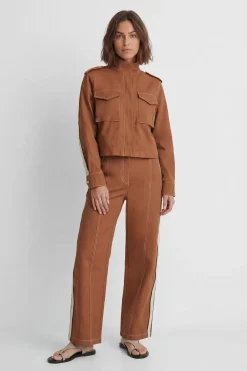Veste Militaire Ajustée En Coton Rayé Petite Taille