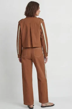 Veste Militaire Ajustée En Coton Rayé Petite Taille