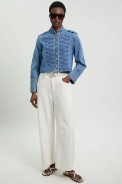 KarenMillen Veste Militaire En Denim<Femme Denim|Vestes & Manteaux