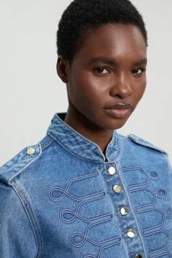 KarenMillen Veste Militaire En Denim<Femme Denim|Vestes & Manteaux