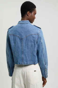 KarenMillen Veste Militaire En Denim<Femme Denim|Vestes & Manteaux