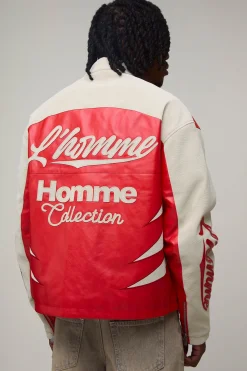 boohooMAN Veste Moto Homme SYNTHÉTIQUE Effet Froissé Coupe Ample Tall<Homme Tout Afficher|Vestes & Manteaux Tall