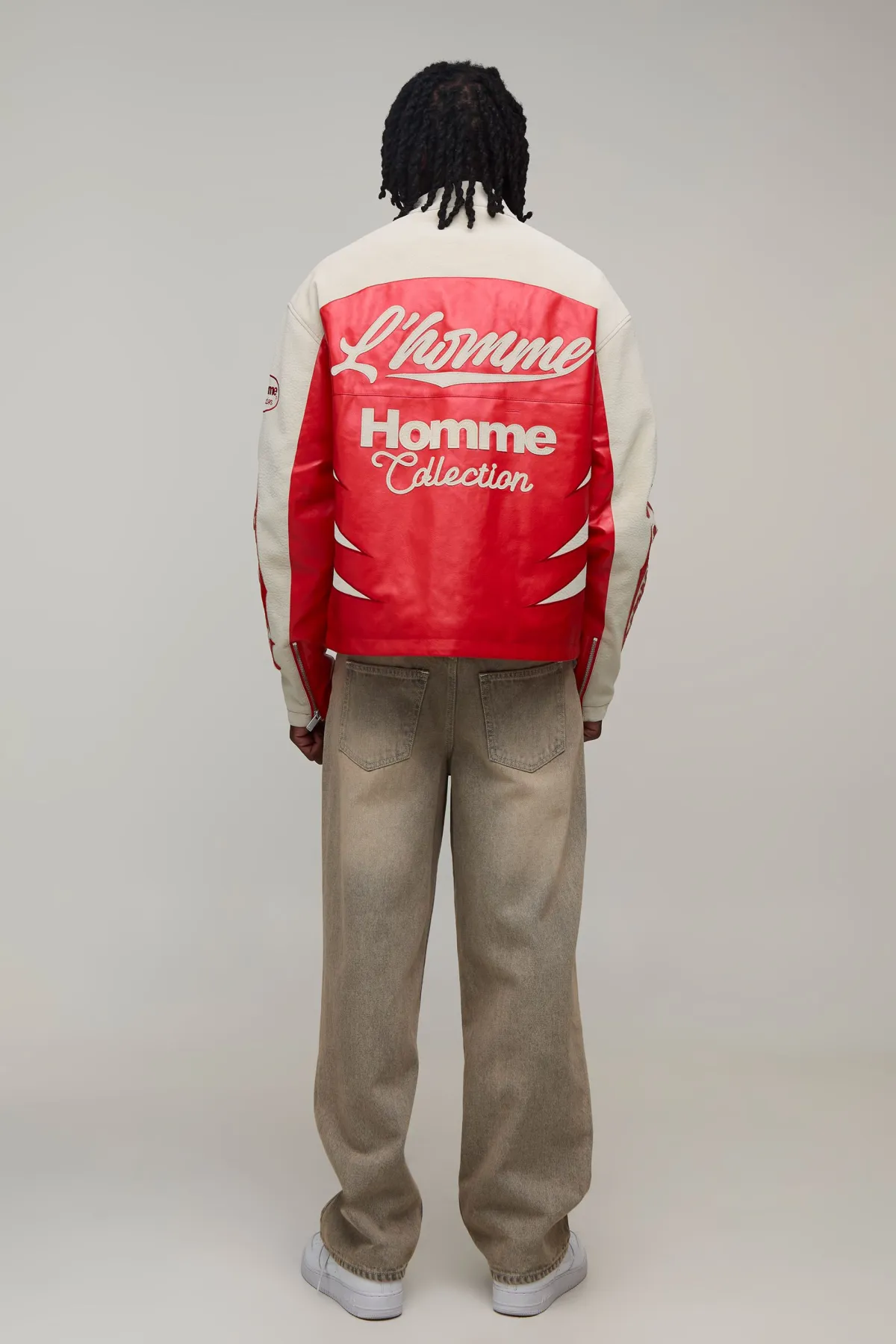 boohooMAN Veste Moto Homme SYNTHÉTIQUE Effet Froissé Coupe Ample Tall<Homme Tout Afficher|Vestes & Manteaux Tall