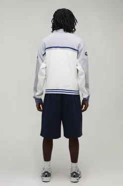 boohooMAN Veste Moto Jersey Col Motard Coupe Ample À Blocs De Couleur<Homme Manteaux Et Vestes