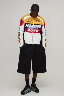boohooMAN Veste Moto Matelassée En Nylon Coupe Regular<Homme Manteaux Et Vestes