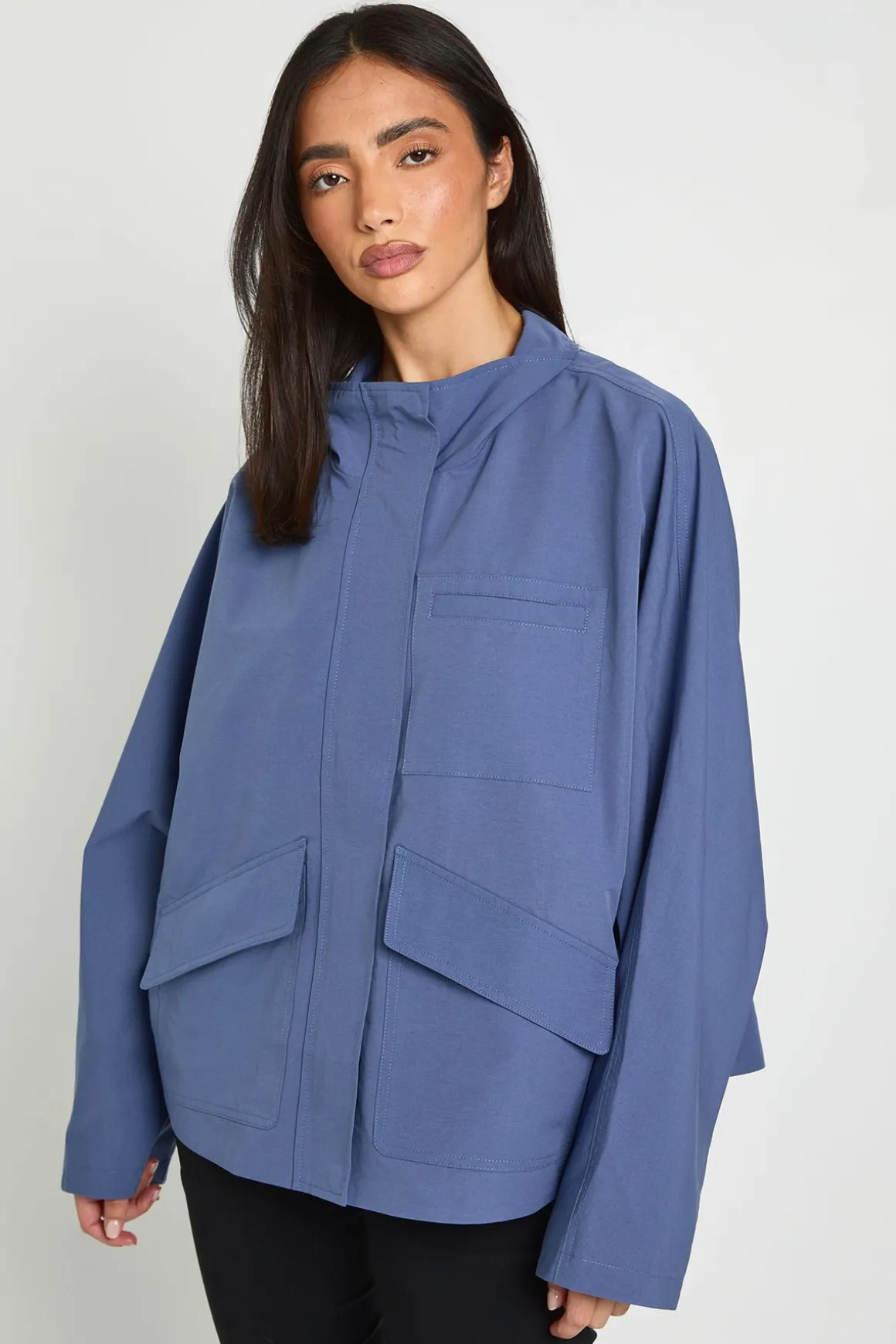 Veste Oversize À Col Montant