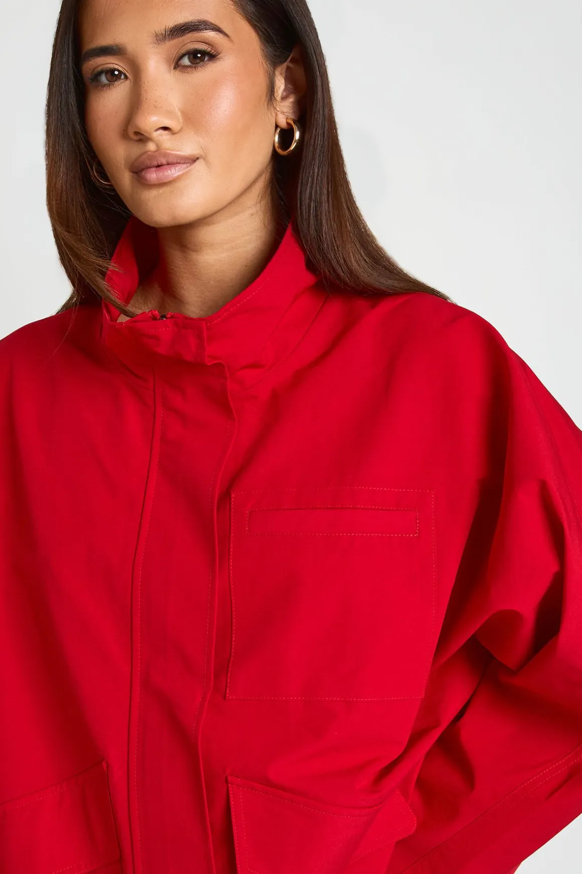Veste Oversize À Col Montant