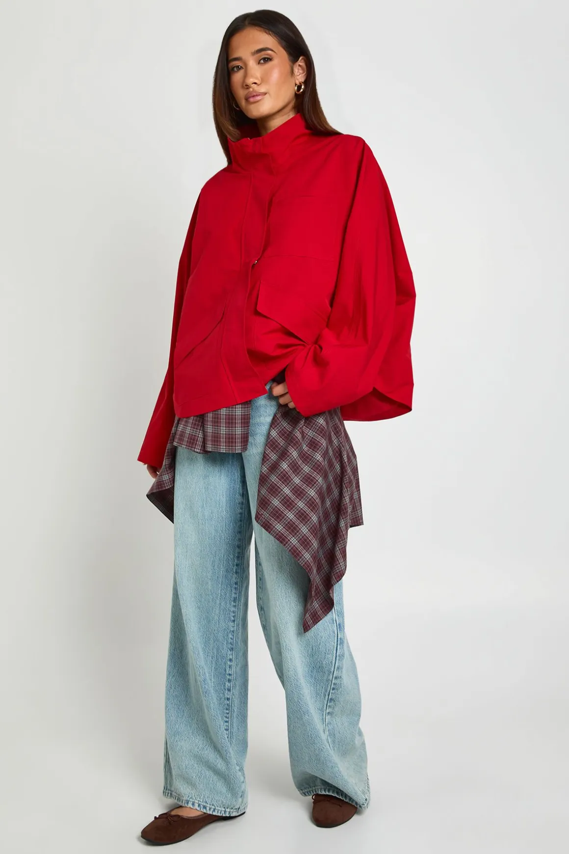Veste Oversize À Col Montant