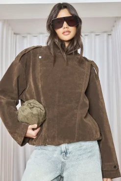 boohoo Veste oversize en daim synthétique<Femme Looks Chocolat|Manteaux Et Vestes D’Automne