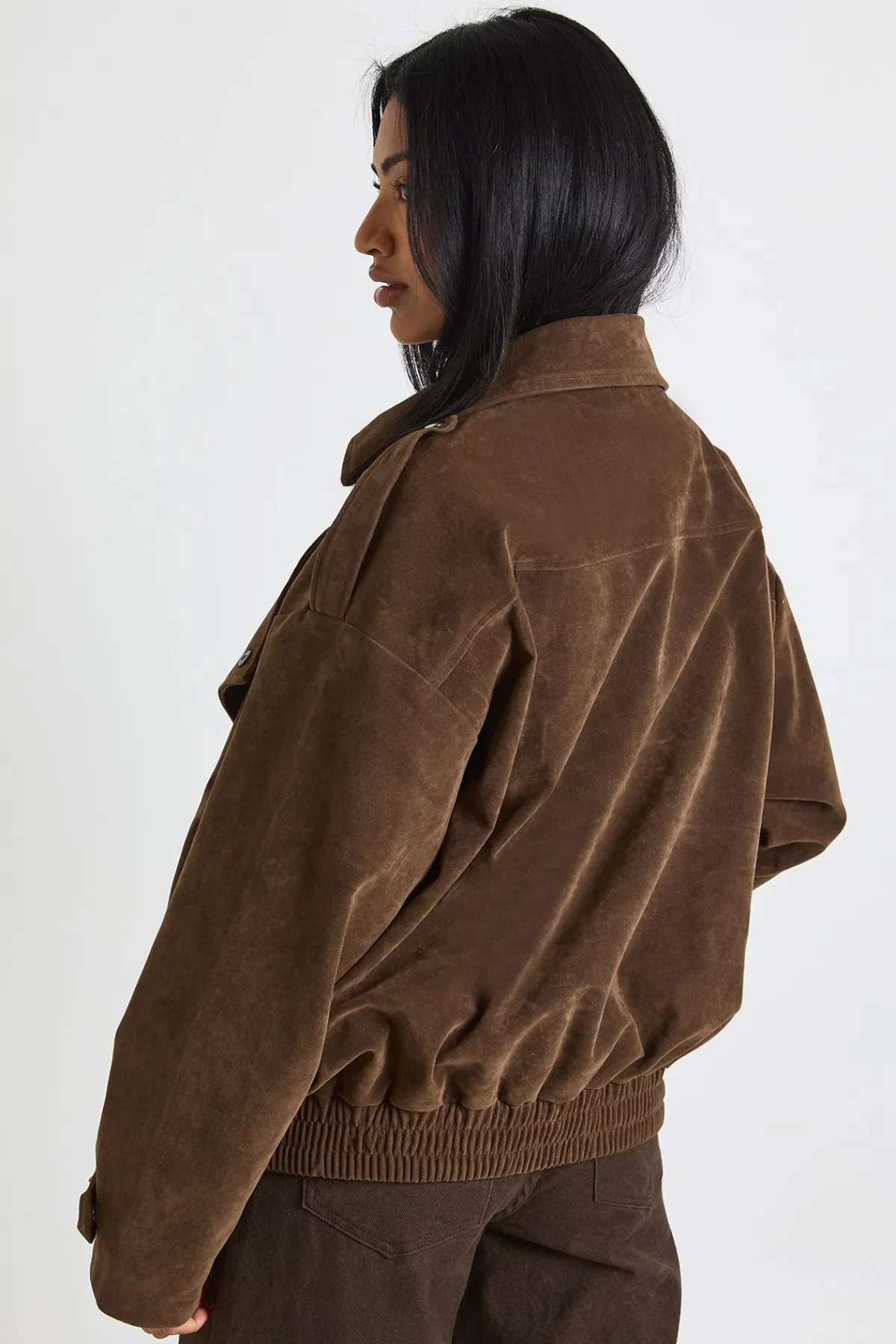 boohoo Veste oversize en daim synthétique<Femme Looks Chocolat|Manteaux Et Vestes D’Automne