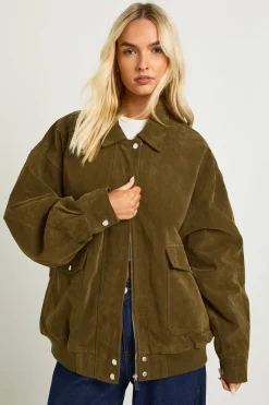 boohoo Veste oversize en suède synthétique<Femme Manteaux Et Vestes D’Automne|Vestes & Manteaux