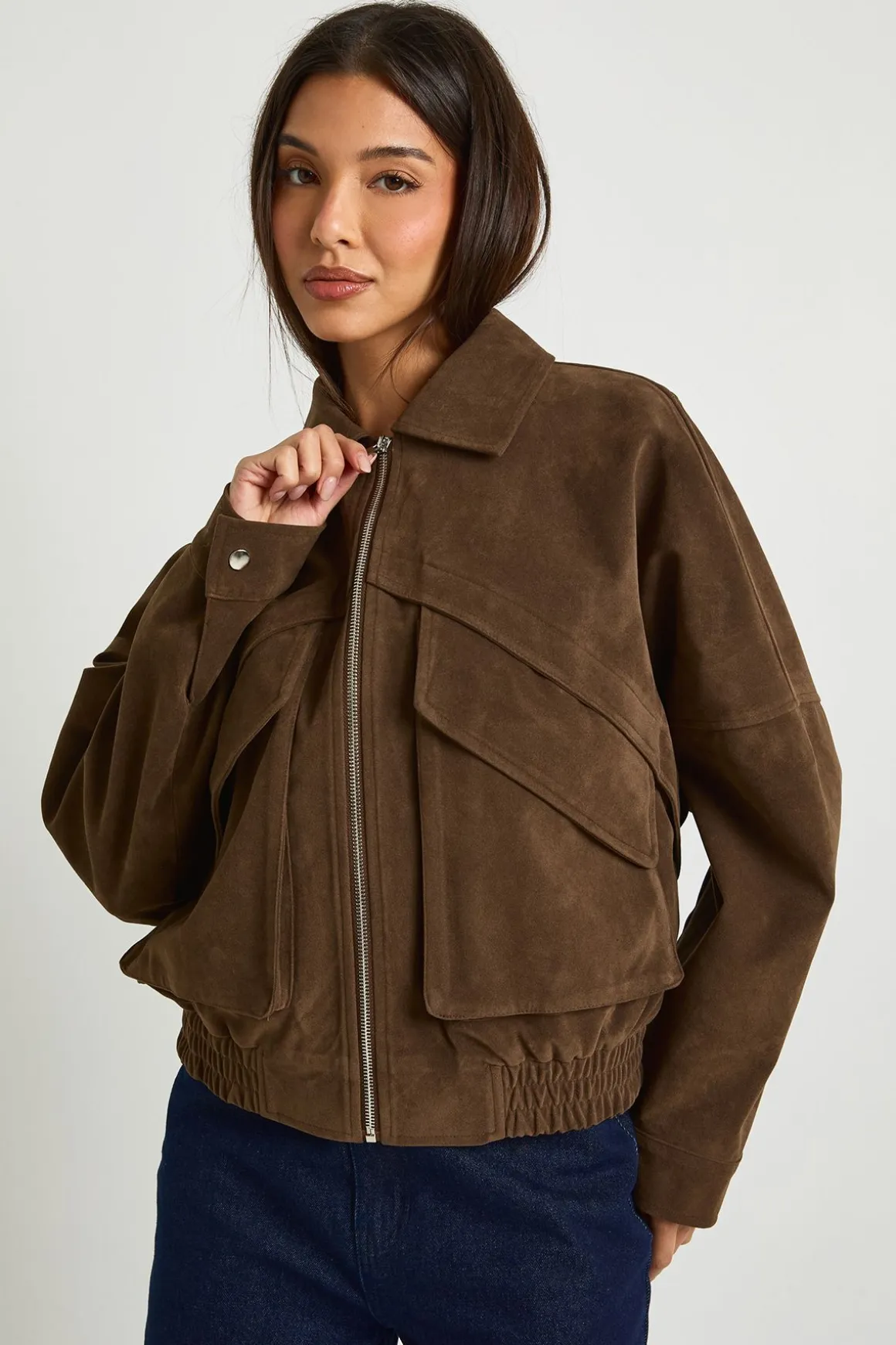 Veste oversize en suédé synthétique