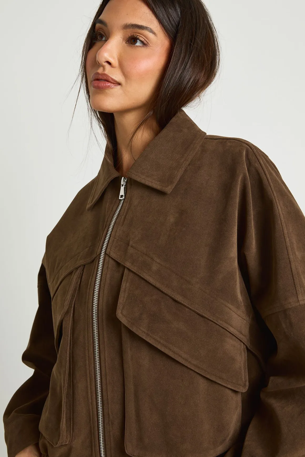 Veste oversize en suédé synthétique