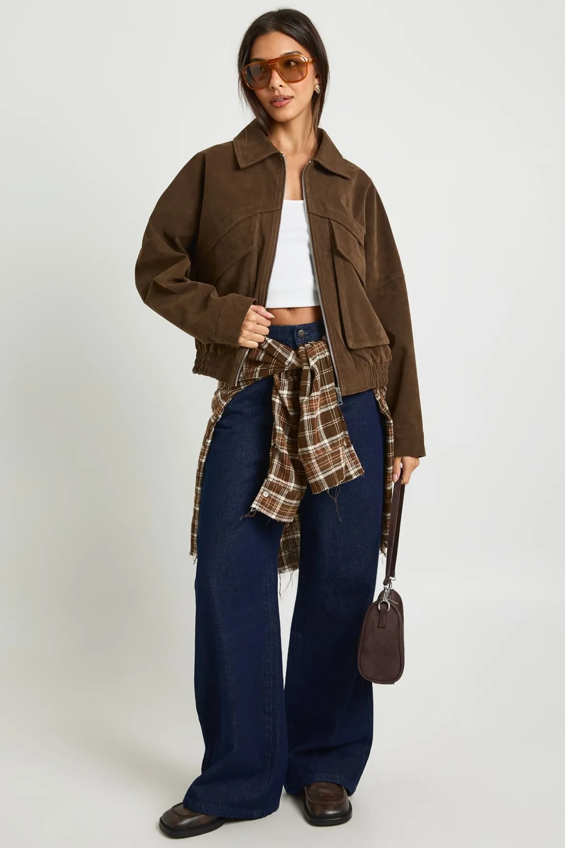 Veste oversize en suédé synthétique