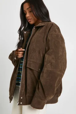 Veste oversize en suédé synthétique