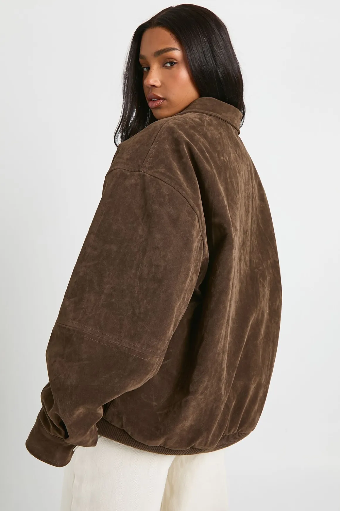 Veste oversize en suédé synthétique