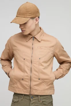 Veste oversize en twill à découpe et couture