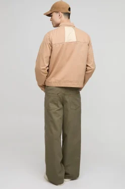 Veste oversize en twill à découpe et couture