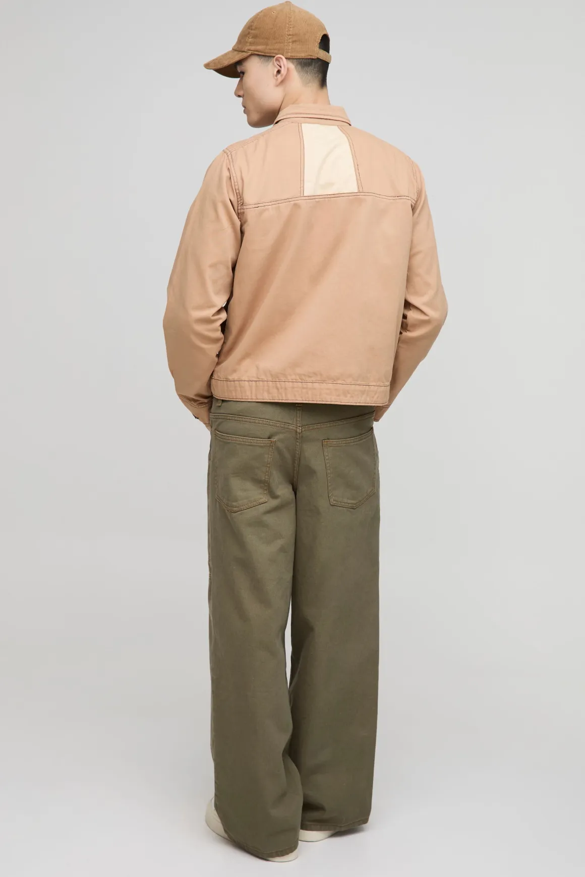 Veste oversize en twill à découpe et couture