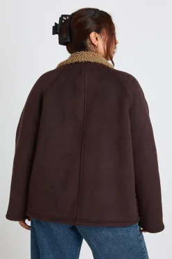 Veste oversize Plus avec détails Teddy Trim