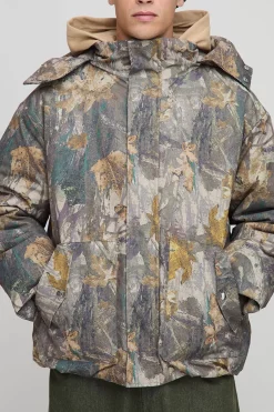 Veste parka camouflage surdimensionnée à capuche, coupe entonnoir