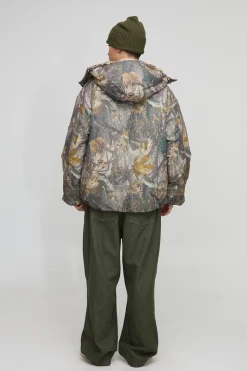 Veste parka camouflage surdimensionnée à capuche, coupe entonnoir