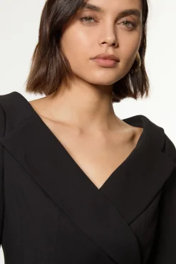 KarenMillen Veste peplum asymétrique ajustée en stretch compact<Femme Tailleurs|Manteaux Et Vestes D’Automne