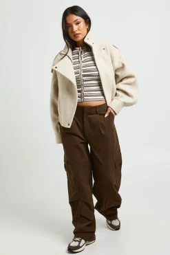 Veste Petite Asymétrique Aspect Laine