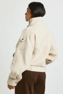 Veste Petite Asymétrique Aspect Laine