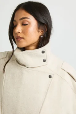 Veste Petite Asymétrique Aspect Laine