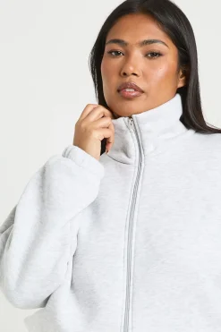 Veste Plus à col entonnoir et ourlet à attaches