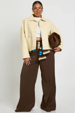 Veste Plus Pu à ourlet élastique