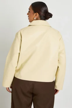Veste Plus Pu à ourlet élastique
