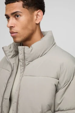 Veste Puffer Boxy à col cheminée et ourlet style bomber