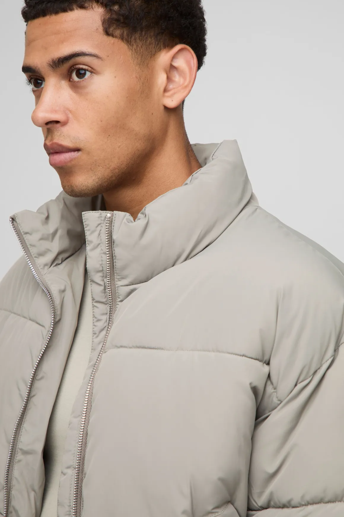 Veste Puffer Boxy à col cheminée et ourlet style bomber