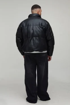 boohooMAN Veste Puffer Boxy à ourlet incurvé en synthétique<Homme Vestes & Manteaux Grande Taille|Tout Afficher