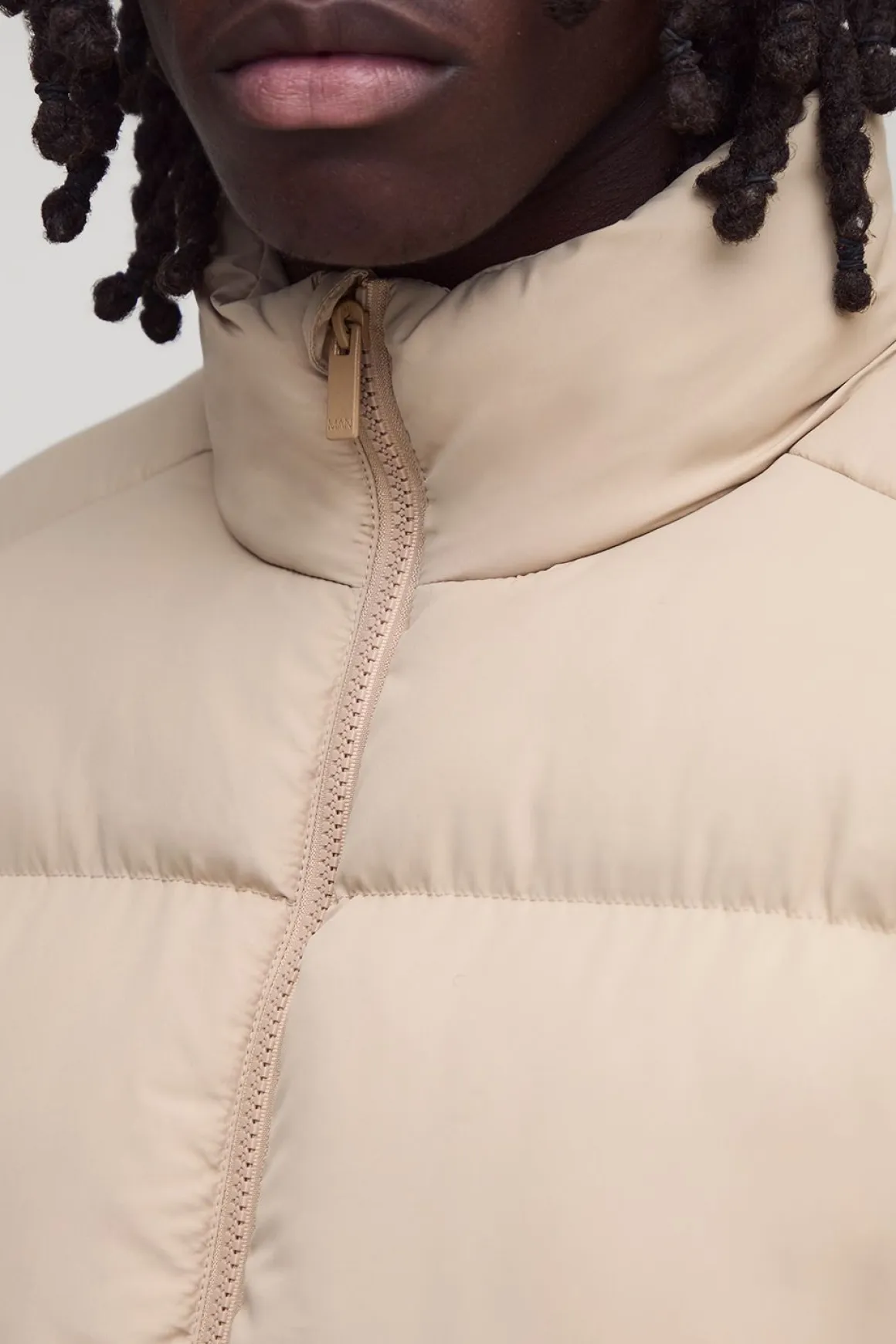 Veste puffer à col cheminée en Stone