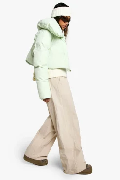 boohoo Veste Puffer Cropped de Ski<Femme Doudounes|Vestes & Manteaux