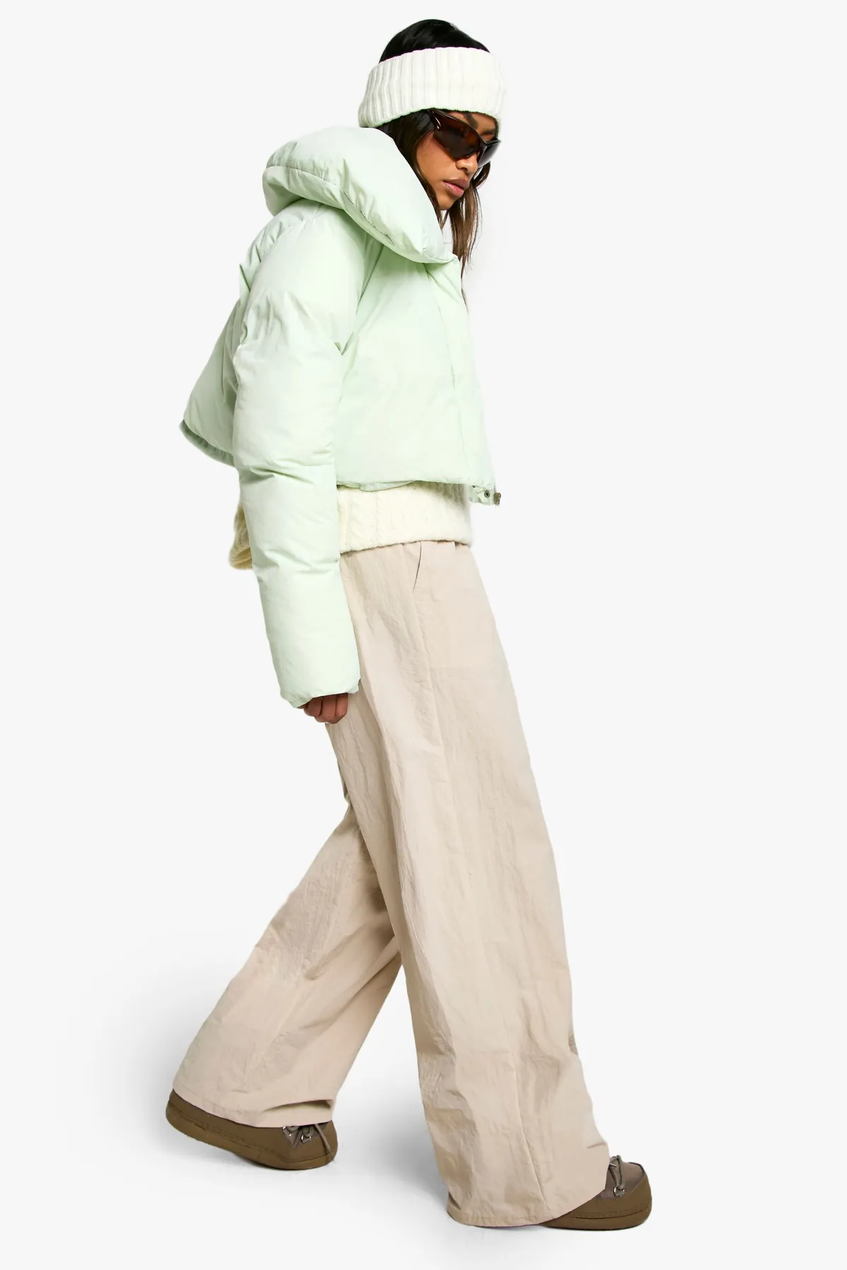 boohoo Veste Puffer Cropped de Ski<Femme Doudounes|Vestes & Manteaux