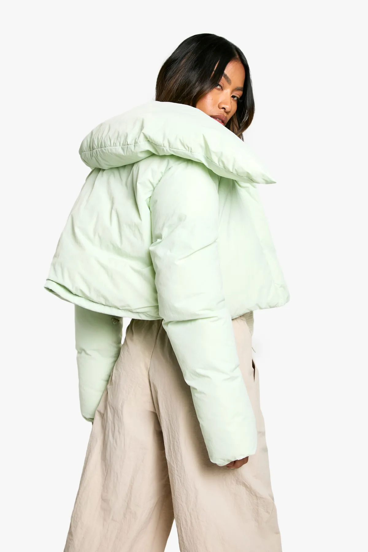 boohoo Veste Puffer Cropped de Ski<Femme Doudounes|Vestes & Manteaux