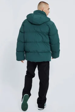 Veste puffer douce à capuche surdimensionnée